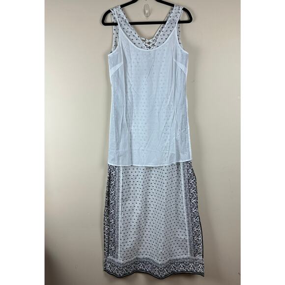 Vineyard Vines Fan Border Print Maxi Dress S Beach Resort Coastal Summer Bandana - Picture 10 of 11